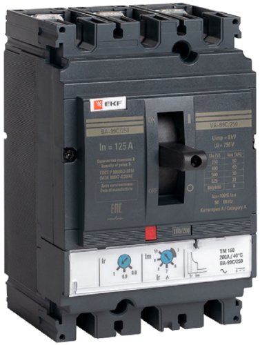 Выключатель автоматический в литом корпусе EKF PROxima Compact250 ВА-99C 3п 125А 45кА картинка